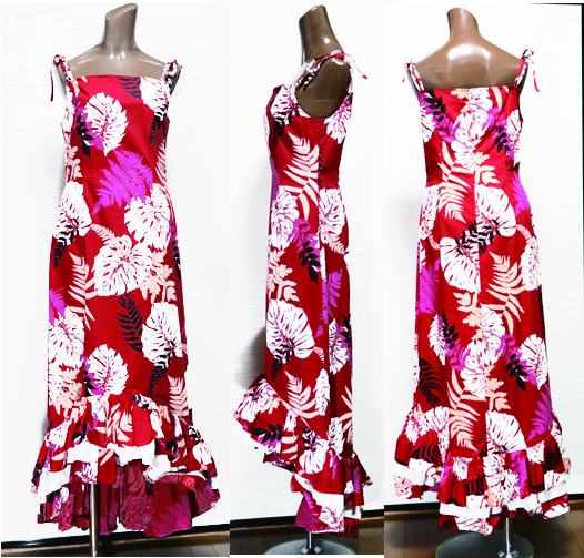 現品特価・愛らしくて豪華なフラドレス No.86889red Mサイズ